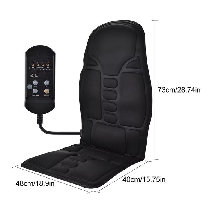 Lisslune | Electric Massage Chair Pad with Soothing Heat Therapy - Ideal for Home & Car