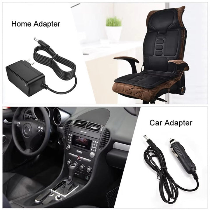 Lisslune | Electric Massage Chair Pad with Soothing Heat Therapy - Ideal for Home & Car