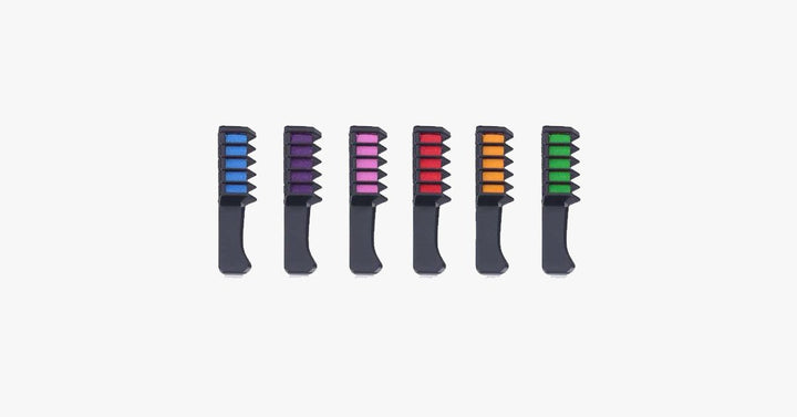 Lisslune | 6 Piece Set Shimmer Hair Chalk Comb