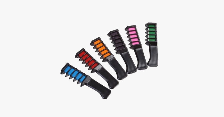 Lisslune | 6 Piece Set Shimmer Hair Chalk Comb