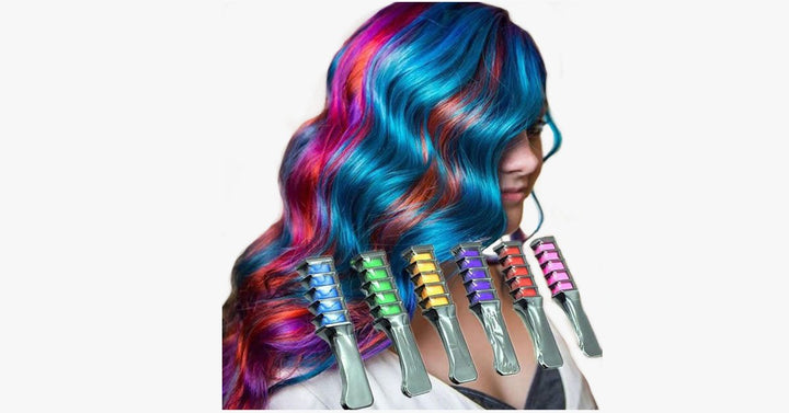 Lisslune | 6 Piece Set Shimmer Hair Chalk Comb