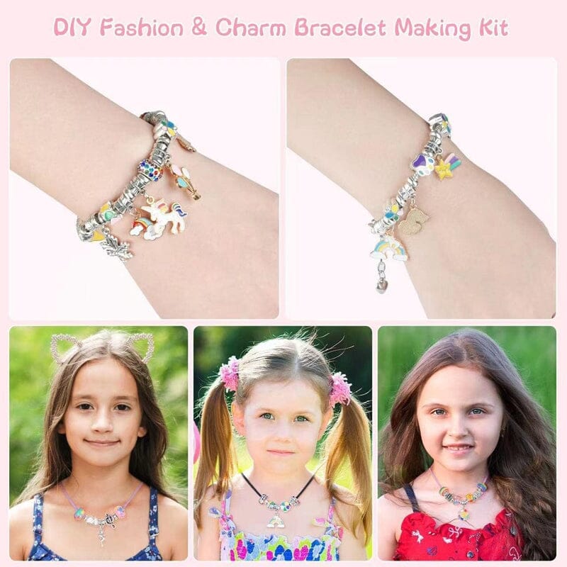 Lisslune | CHARMELLA – Sparkly Girls Charm Bracelet Making Kit for Creative Fun