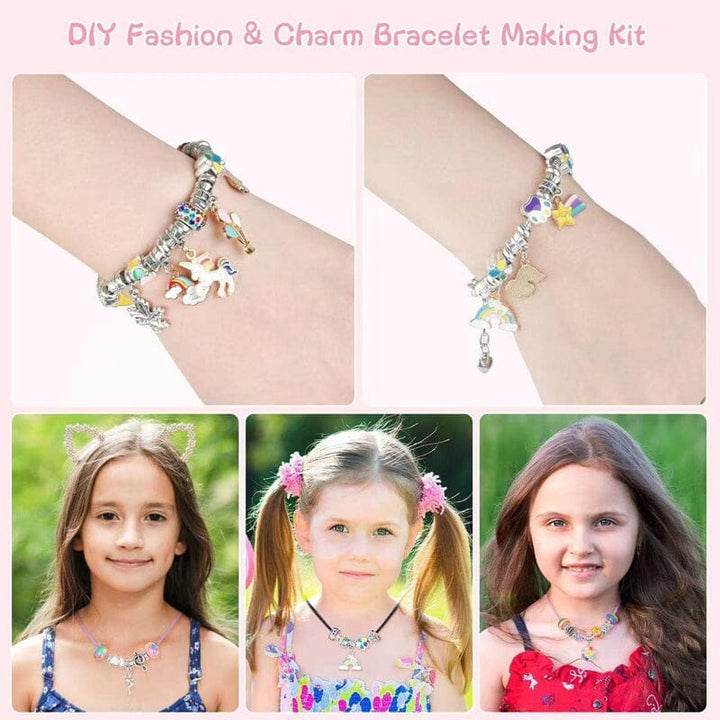 Lisslune | CHARMELLA – Sparkly Girls Charm Bracelet Making Kit for Creative Fun