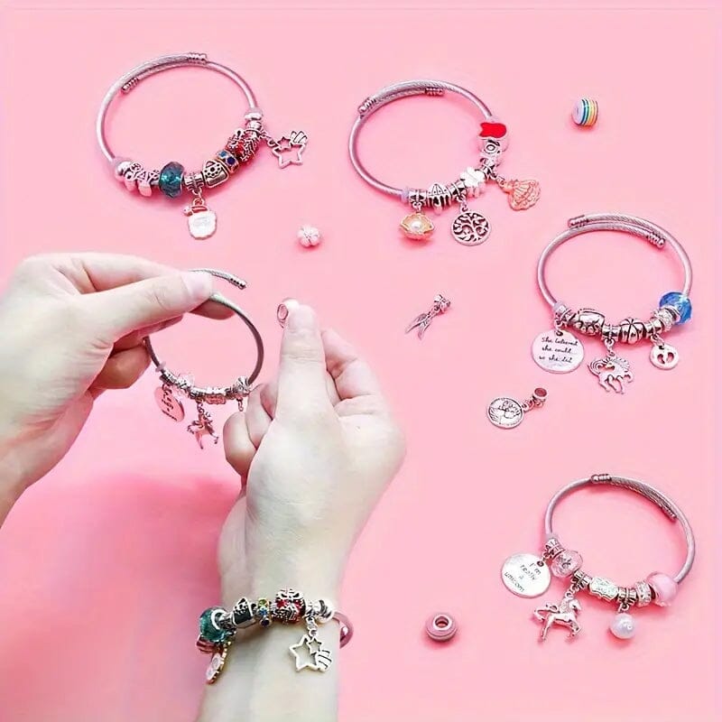 Lisslune | CHARMELLA – Sparkly Girls Charm Bracelet Making Kit for Creative Fun