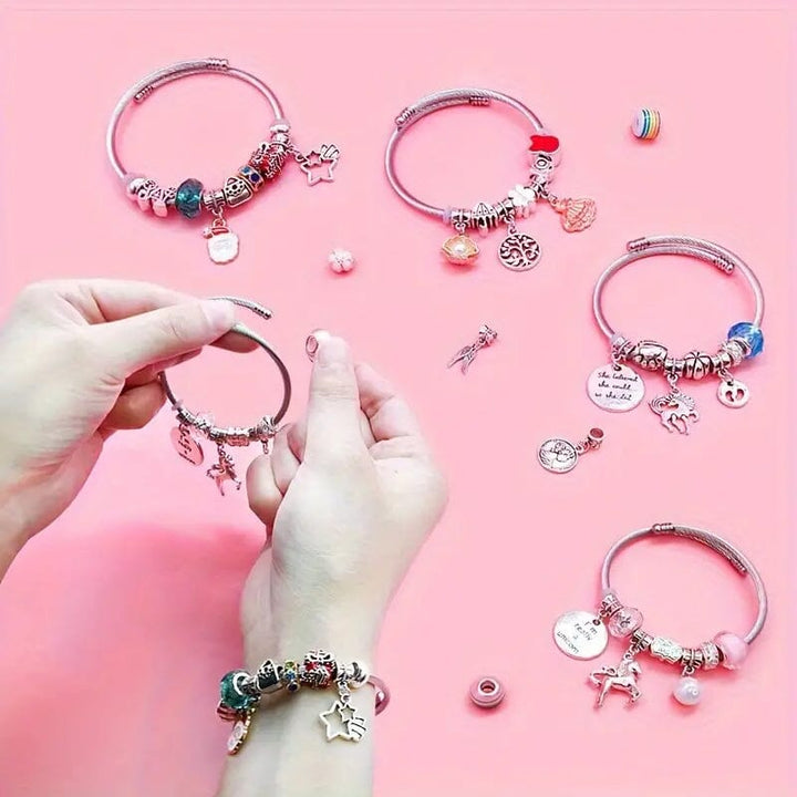 Lisslune | CHARMELLA – Sparkly Girls Charm Bracelet Making Kit for Creative Fun