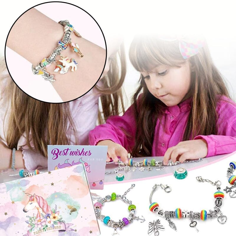 Lisslune | CHARMELLA – Sparkly Girls Charm Bracelet Making Kit for Creative Fun