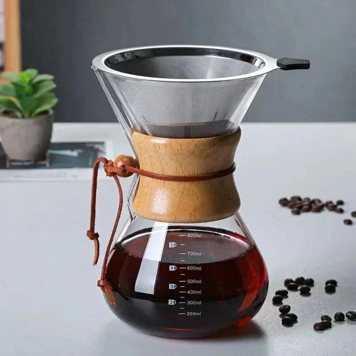 Lisslune | Chemex Coffee Pot with Hario V60 Dripper Set – Precision Brewing with Style