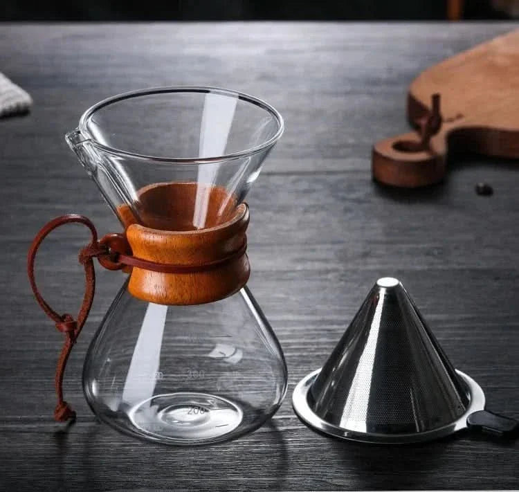 Lisslune | Chemex Coffee Pot with Hario V60 Dripper Set – Precision Brewing with Style