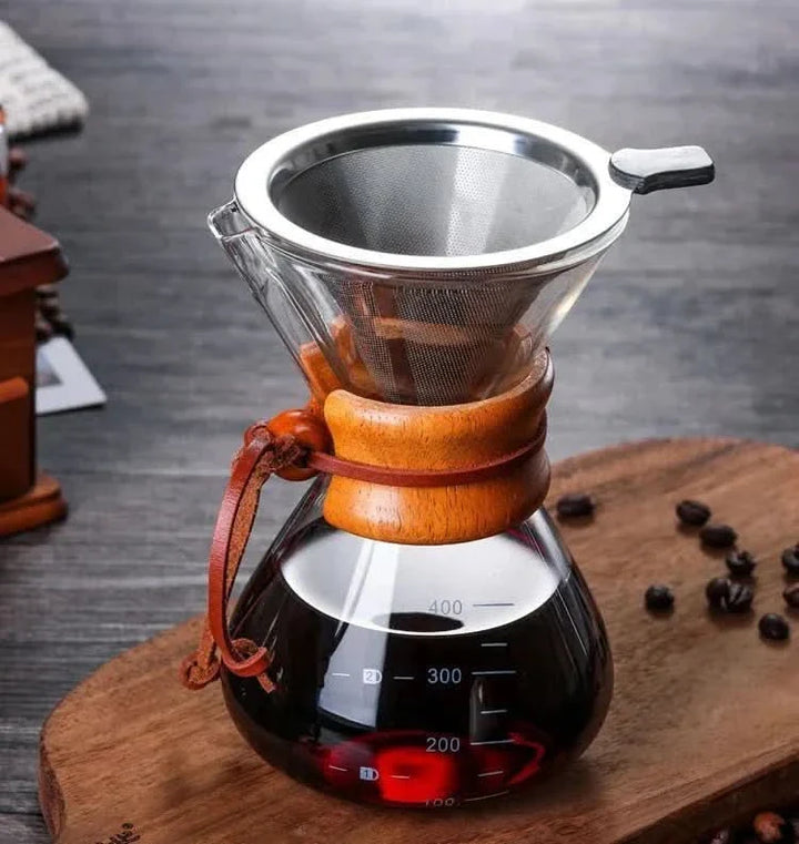 Lisslune | Chemex Coffee Pot with Hario V60 Dripper Set – Precision Brewing with Style