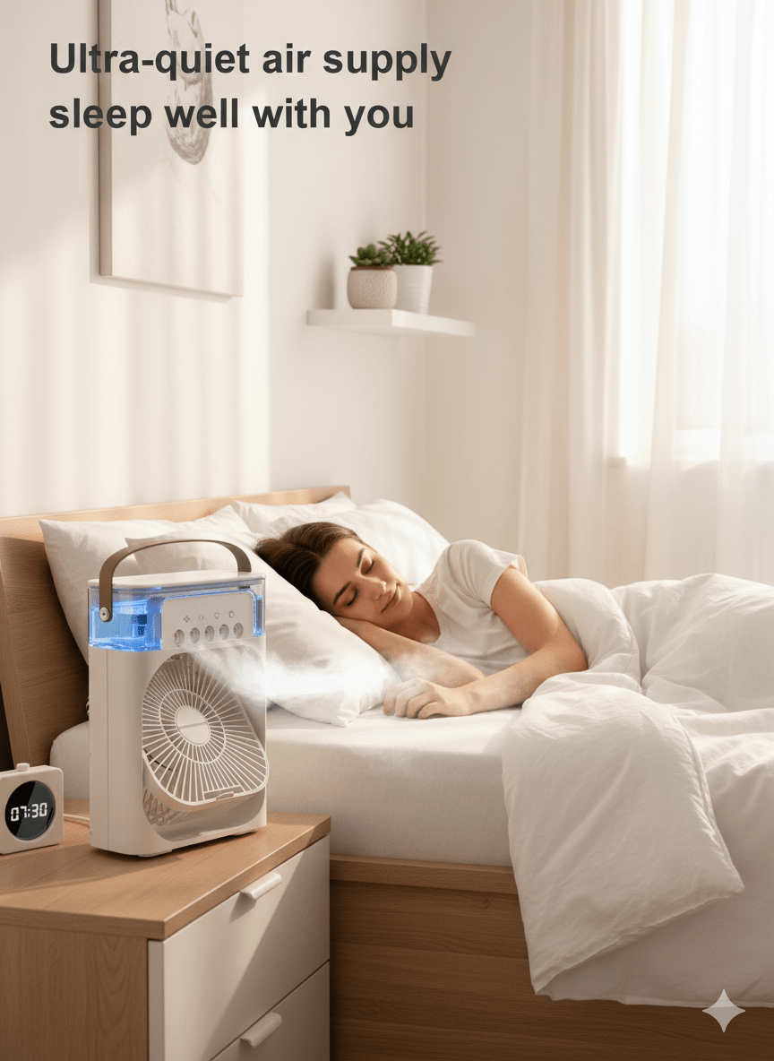 Lisslune | ChillCube Compact – Desktop Evaporative Mini Cooler for Personal Spot Relief