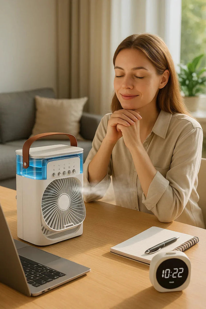 Lisslune | ChillCube Compact – Desktop Evaporative Mini Cooler for Personal Spot Relief