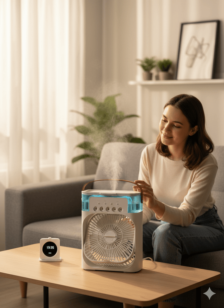 Lisslune | ChillCube Compact – Desktop Evaporative Mini Cooler for Personal Spot Relief