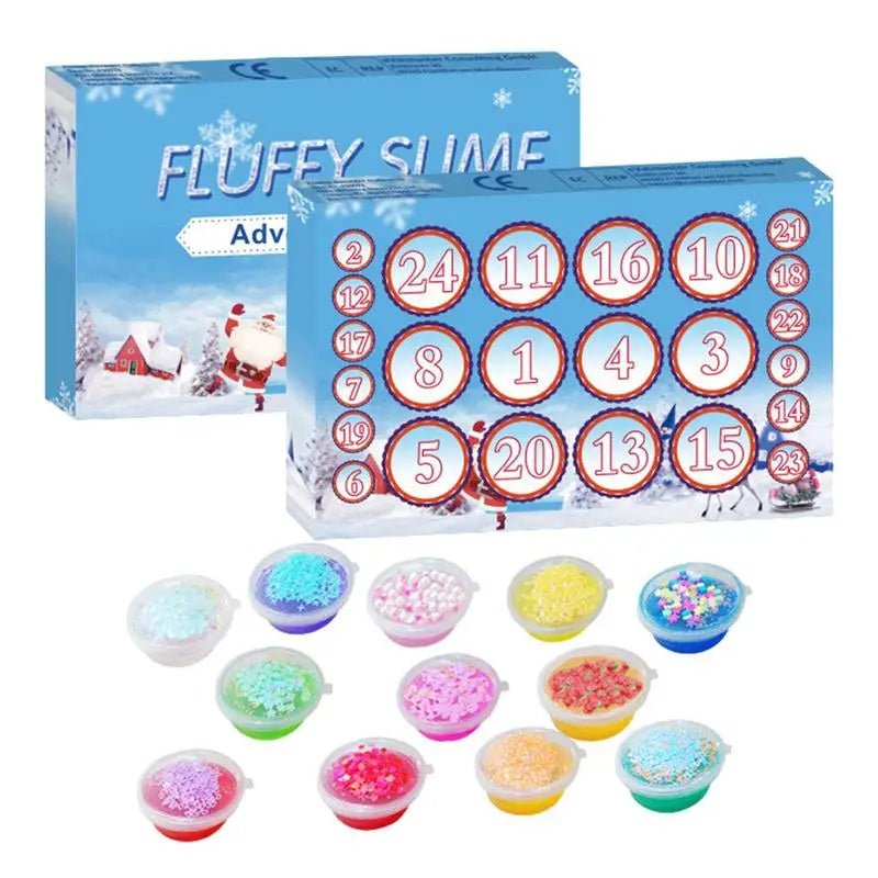 Lisslune | Christmas Advent Calendar 24 Days Crystal Mud Blind Box - Christmas Countdown Toy for Children