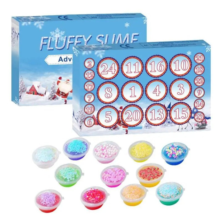 Lisslune | Christmas Advent Calendar 24 Days Crystal Mud Blind Box - Christmas Countdown Toy for Children