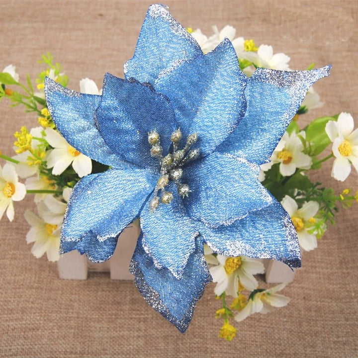 Lisslune | Christmas Artificial Poinsettia Flower Heads Tree Pendants – Beautifully Crafted Artificial Poinsettia Flower Ornaments for a Stunning Holiday Home Makeover