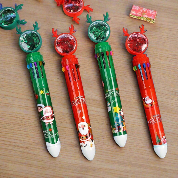 Lisslune | Christmas Ballpoint Pen Set Of 10  – Perfect Gifts for Kids This Merry Season & New Year