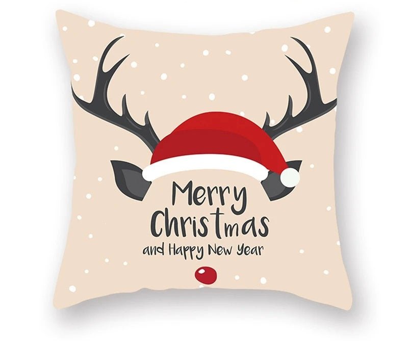 Lisslune | Christmas Cushion Cover – Festive Santa & Elk Design for Holiday Decor & Perfect New Year Gift