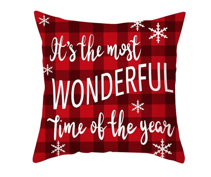 Lisslune | Christmas Cushion Cover – Festive Santa & Elk Design for Holiday Decor & Perfect New Year Gift