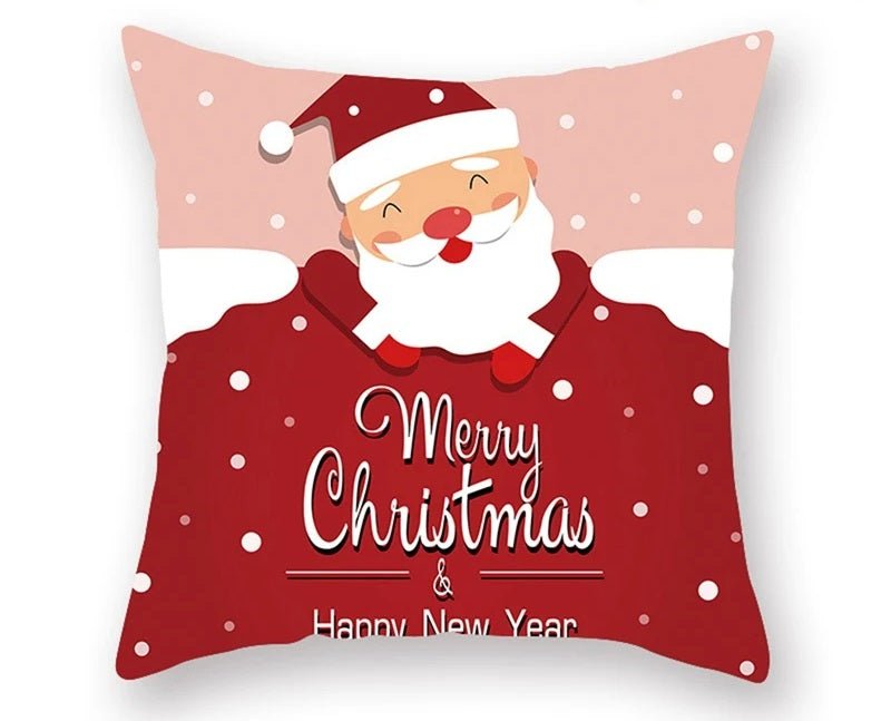 Lisslune | Christmas Cushion Cover – Festive Santa & Elk Design for Holiday Decor & Perfect New Year Gift