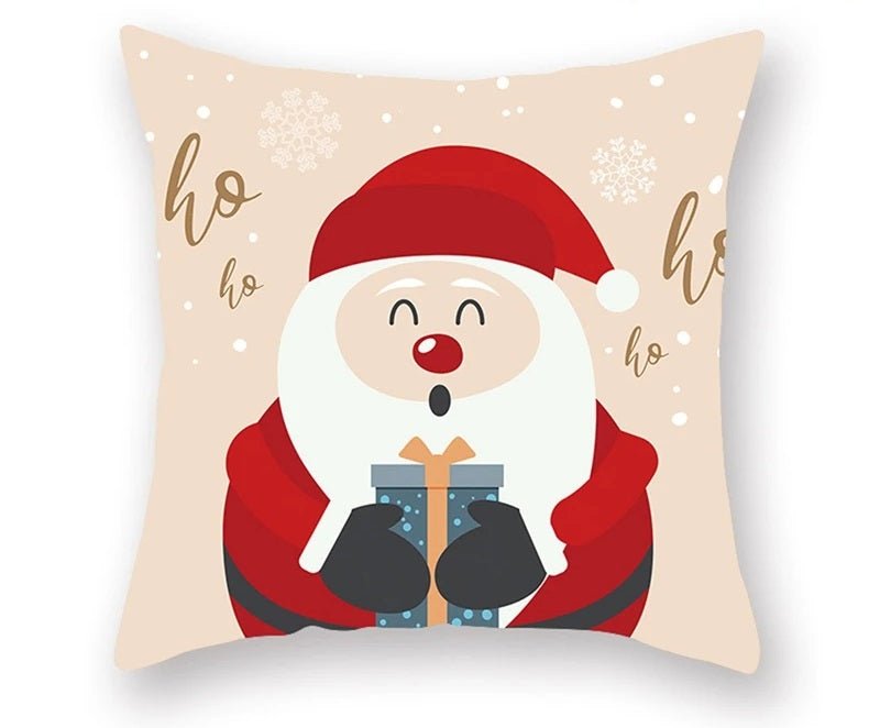 Lisslune | Christmas Cushion Cover – Festive Santa & Elk Design for Holiday Decor & Perfect New Year Gift
