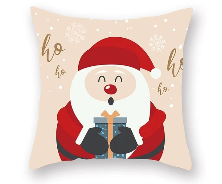 Lisslune | Christmas Cushion Cover – Festive Santa & Elk Design for Holiday Decor & Perfect New Year Gift