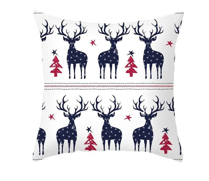 Lisslune | Christmas Cushion Cover – Festive Santa & Elk Design for Holiday Decor & Perfect New Year Gift