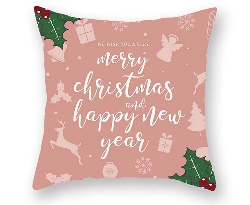 Lisslune | Christmas Cushion Cover – Festive Santa & Elk Design for Holiday Decor & Perfect New Year Gift