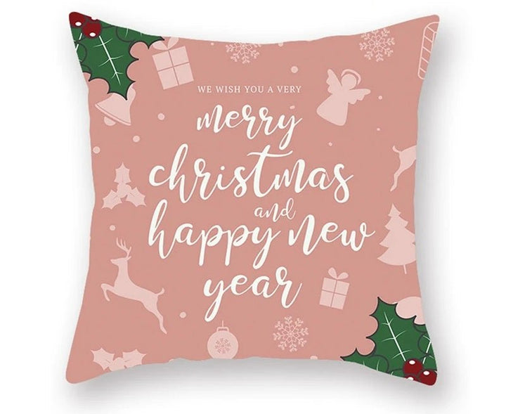 Lisslune | Christmas Cushion Cover – Festive Santa & Elk Design for Holiday Decor & Perfect New Year Gift