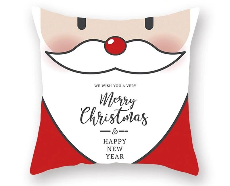 Lisslune | Christmas Cushion Cover – Festive Santa & Elk Design for Holiday Decor & Perfect New Year Gift