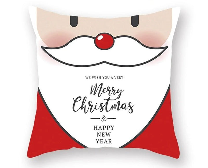 Lisslune | Christmas Cushion Cover – Festive Santa & Elk Design for Holiday Decor & Perfect New Year Gift