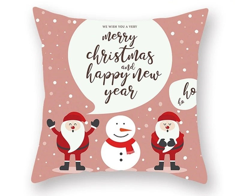 Lisslune | Christmas Cushion Cover – Festive Santa & Elk Design for Holiday Decor & Perfect New Year Gift