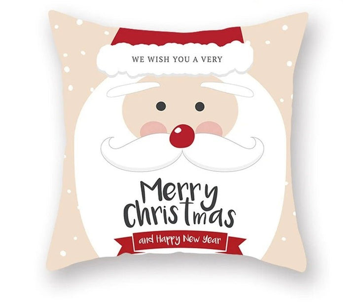 Lisslune | Christmas Cushion Cover – Festive Santa & Elk Design for Holiday Decor & Perfect New Year Gift