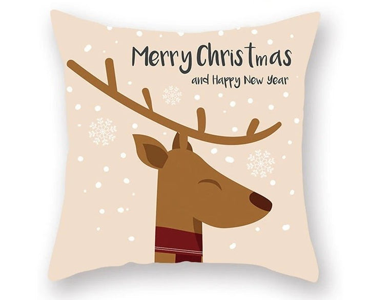 Lisslune | Christmas Cushion Cover – Festive Santa & Elk Design for Holiday Decor & Perfect New Year Gift