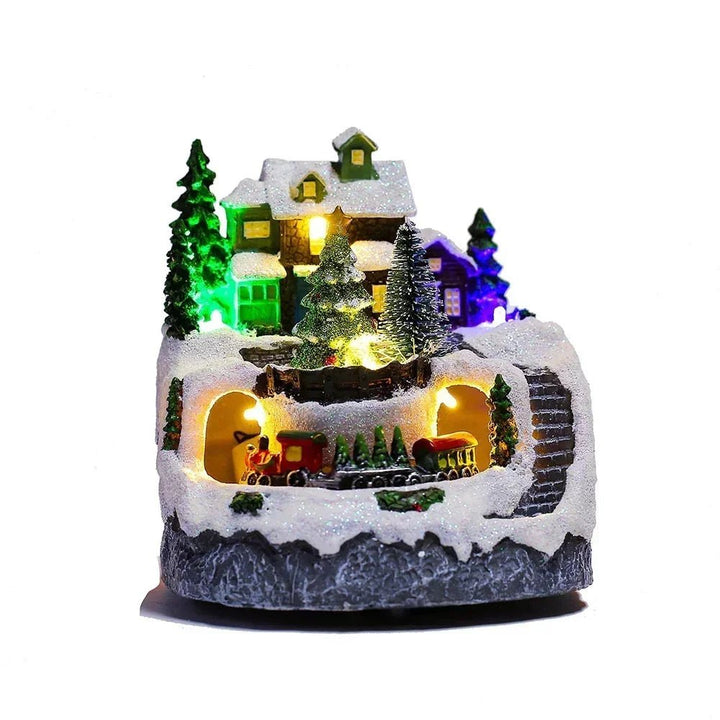 Lisslune | Christmas Figurine with Music & Lights – Snowy House Décor with Snowman for Delightful Holiday Gifts & Home Charm