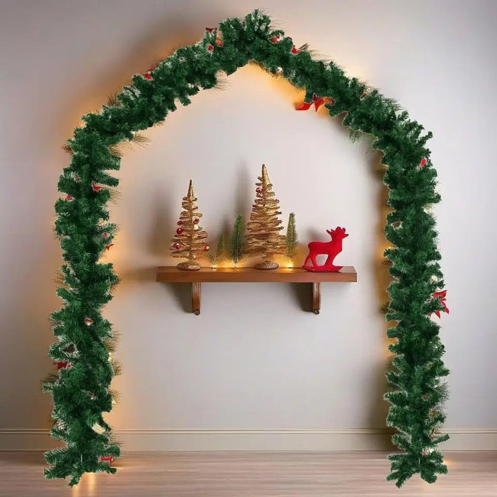 Lisslune | Christmas Garland with LED Lights – 32.8ft  Sparkling Holiday Décor to Enchant Your Home & Outdoor Spaces