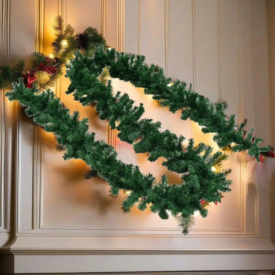 Lisslune | Christmas Garland with LED Lights – 32.8ft  Sparkling Holiday Décor to Enchant Your Home & Outdoor Spaces