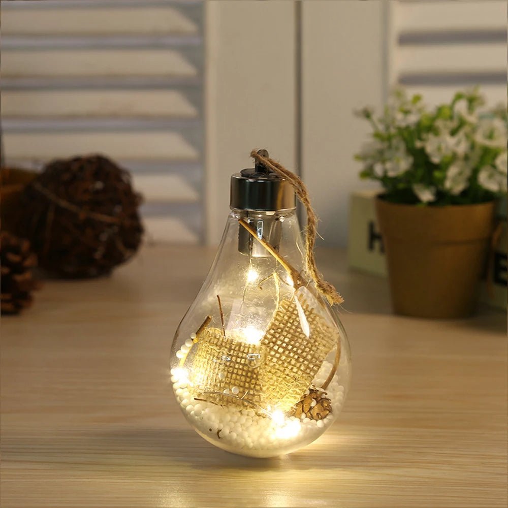 Lisslune | Christmas LED Bulb Ornaments – Transparent Ball Tree Décor for Festive Charm & Perfect Holiday Gifts