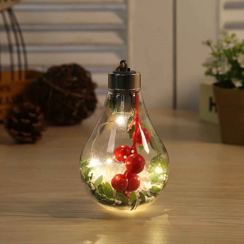 Lisslune | Christmas LED Bulb Ornaments – Transparent Ball Tree Décor for Festive Charm & Perfect Holiday Gifts