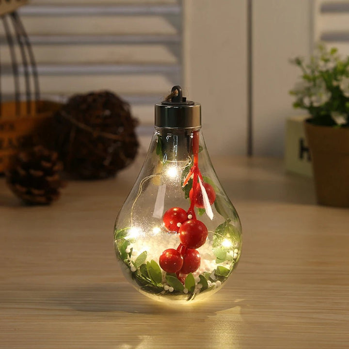 Lisslune | Christmas LED Bulb Ornaments – Transparent Ball Tree Décor for Festive Charm & Perfect Holiday Gifts