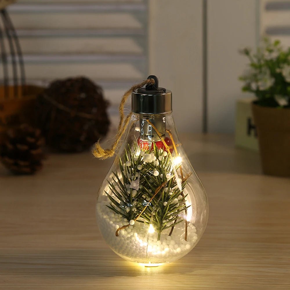Lisslune | Christmas LED Bulb Ornaments – Transparent Ball Tree Décor for Festive Charm & Perfect Holiday Gifts