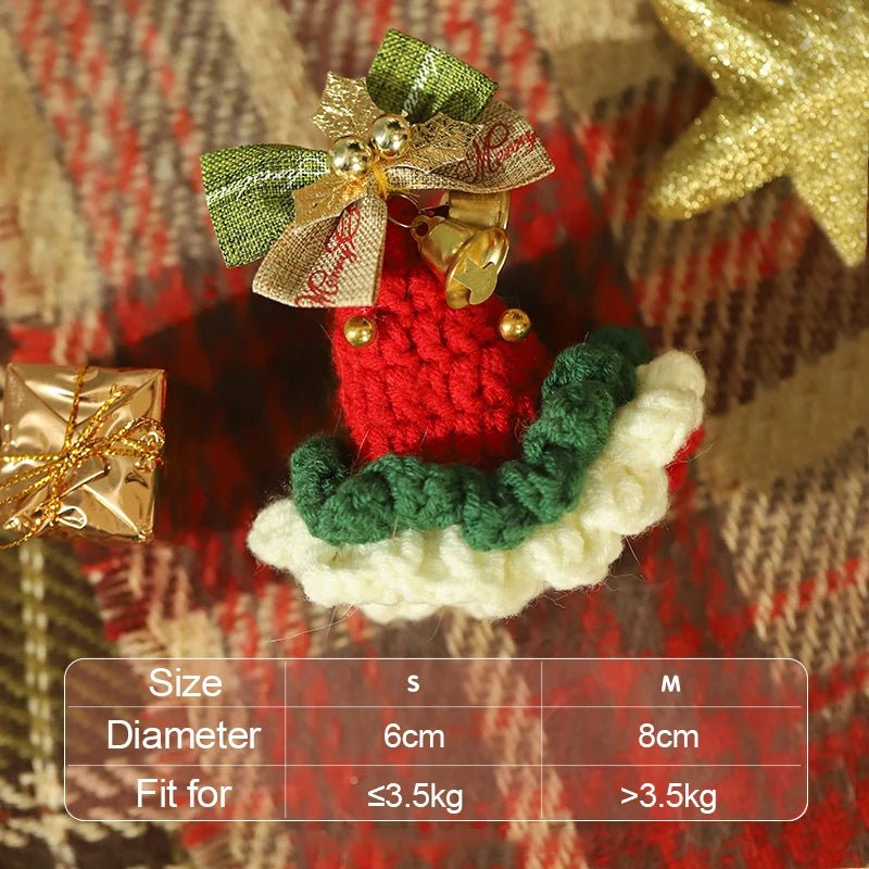 Lisslune | Christmas Pet Scarf & Hat – Adorable Red Scarf for Kittens & Puppies, Perfect Holiday Gift & Festive Accessory