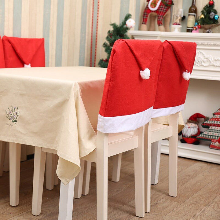 Lisslune | Christmas Santa Hat Chair Covers - Festive Chair Elegance - 4 piece set
