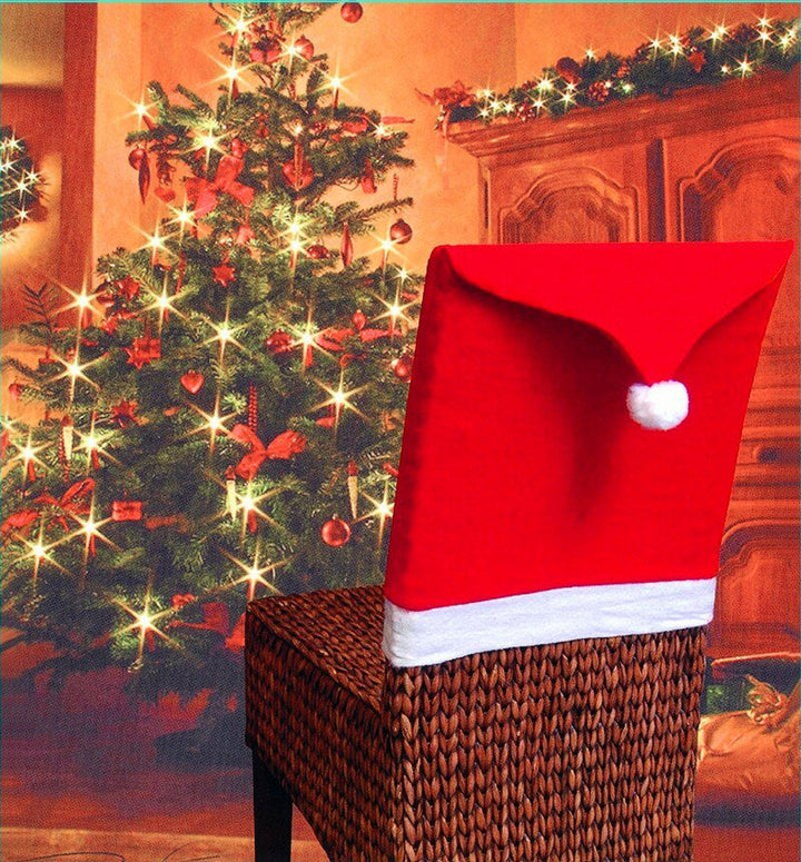 Lisslune | Christmas Santa Hat Chair Covers - Festive Chair Elegance - 4 piece set