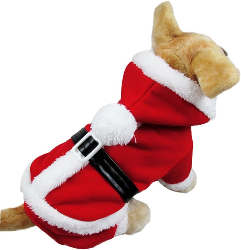 Lisslune | Christmas Santa Suit for Dogs – Cozy Hooded Christmas Outfit for Festive Four-Legged Friends