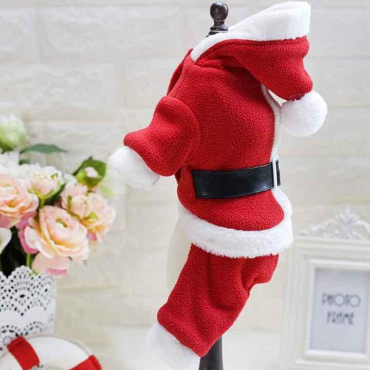 Lisslune | Christmas Santa Suit for Dogs – Cozy Hooded Christmas Outfit for Festive Four-Legged Friends