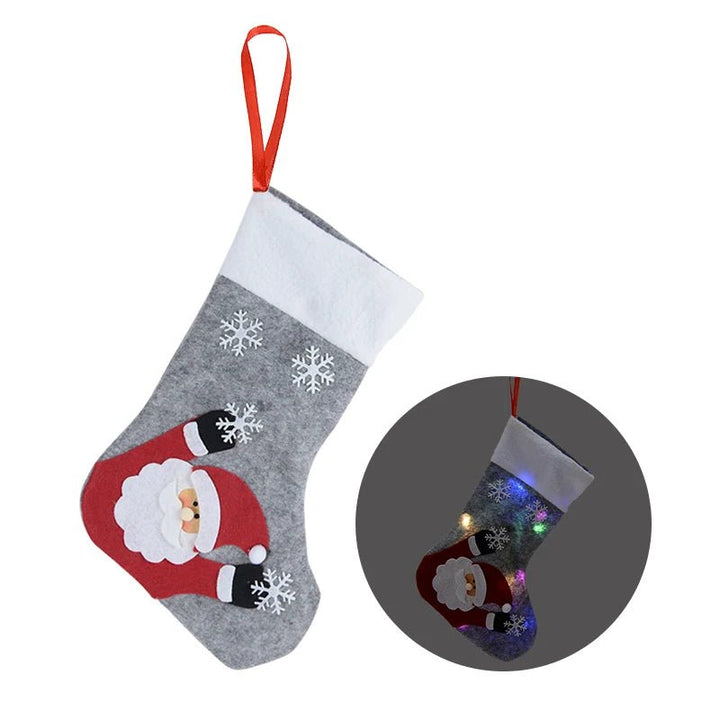Lisslune | Christmas Stockings with LED Lights-  Snowman, Santa, Elk, and Bear Designs Perfect for Adding Festive Cheer to Your Fireplace or Christmas Tree!