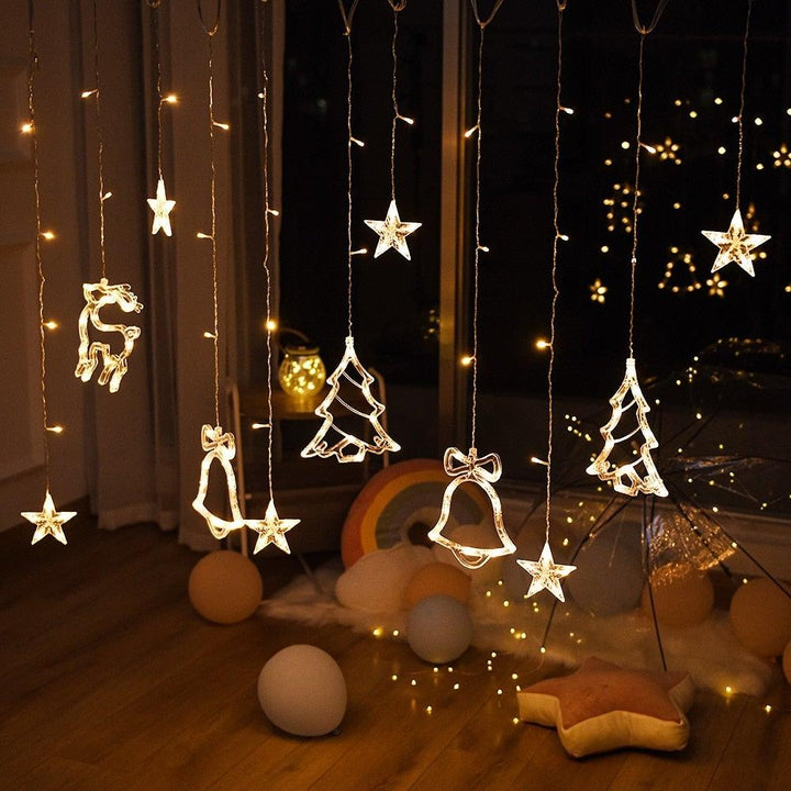 Lisslune | Christmas String Lights - LED Star Curtain  Fairy String Lights Christmas Decoration