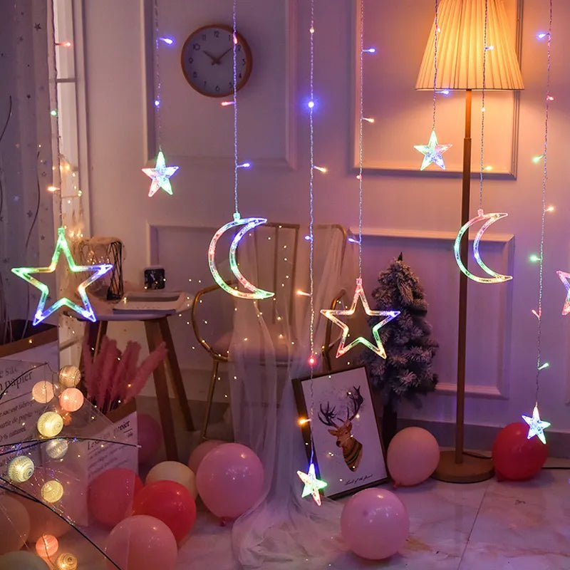 Lisslune | Christmas String Lights - LED Star Curtain  Fairy String Lights Christmas Decoration