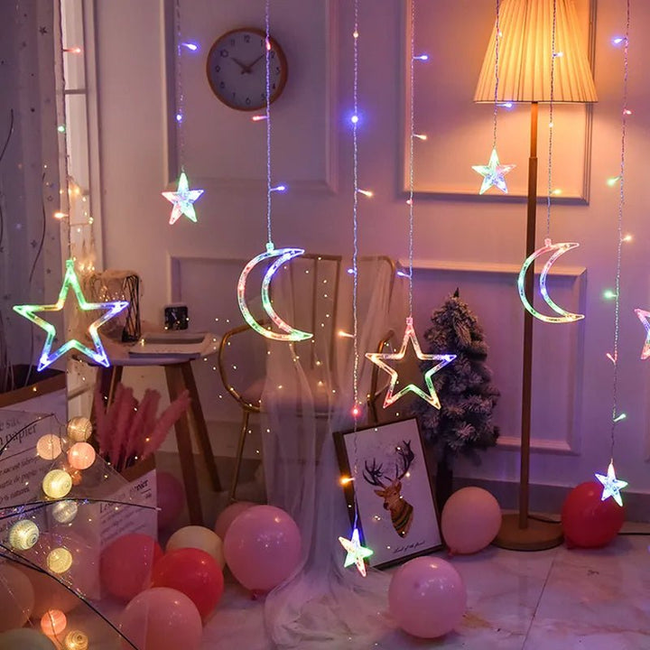 Lisslune | Christmas String Lights - LED Star Curtain  Fairy String Lights Christmas Decoration