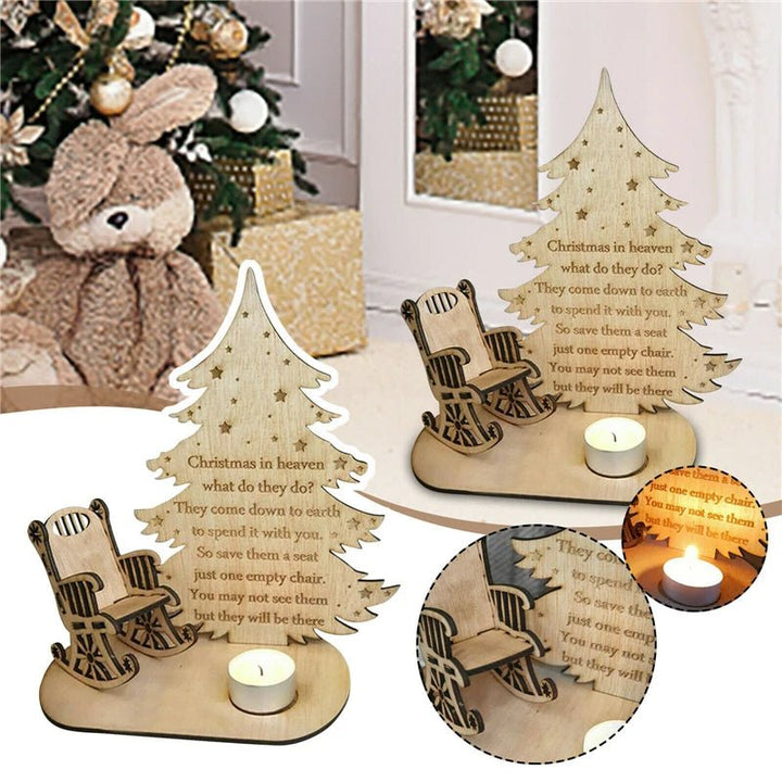 Lisslune | Christmas Tealight Candle Holder – "Merry Christmas in Heaven" Remembrance Ornament for Cherished Holiday Memories & Tabletop Décor